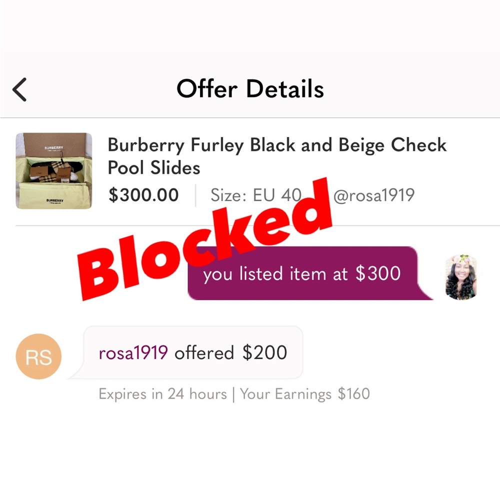 Burberry Black and Beige Check Slides